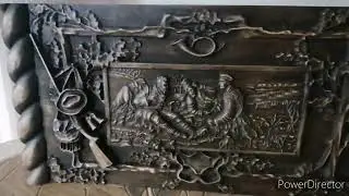 Резное панно Охотники на привале
