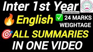 🎯Inter 1st Year English 💯 All Summaries (All Lessons) – One Video 