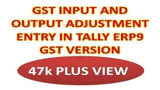 INPUT OR OUTPUT ADJUSTMENT ENTRY IN TALLY FOR GST | AND SOME QUERIES OF VIEWERS