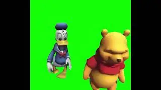 Donald Duck and Winnie the Pooh dancing (Green Screen Memes) 🟢