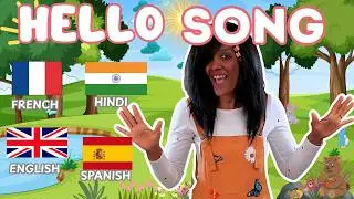 Say Hello & How Are You in English, French, Hindi & Spanish | A Kids Song in 4 Languages.