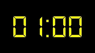 Timer 1 Menit Digital Font - Yellow HD No Copyright