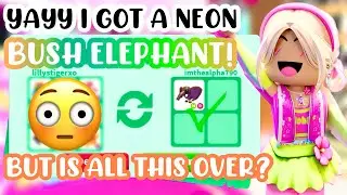 I GOT A NEON BUSH ELE!😏BUT I GAVE MULTIPLE NEON LEGS..🌴🐘#adoptmeroblox #preppyadoptme #preppyroblox