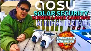 Aosu Security Cameras Outdoor Wireless 2 pack Kit Solar System 360° Pan & Tilt AI Human  Tracking