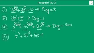 Finding degree of a polynomial; examples of linear, quadratic and cubic polynomials