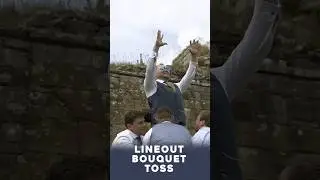 Line out Bouquet Toss #wedding