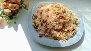 Очень вкусный плов из нута с фаршем.