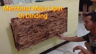 Cara Membuat Meja Lipat nempel di Dinding menggunakan kayu, dengan tehnik Shou sugi ban