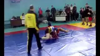 УШУ Саньда Меж региональный чемпионат г Макеевка 2008г Рыженко Максим (Синий  шлем)