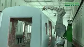 Robot lakierniczy - lakierowanie wagonów