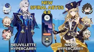 SPIRAL ABYSS 4.8 ft. Neuvillette Hypercarry & Navia Hypercarry - Floor 12 - 9⭐ | Genshin Impact