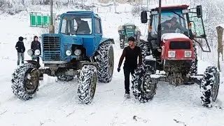 Трактор Т-40 застрял в снегу | Трактор ЛТЗ-60 и МТЗ-82 на помош.