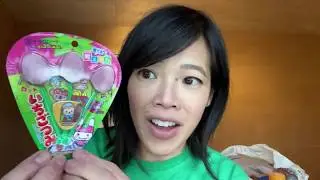 HUGE Japanese snacks & candy taste test - cuttlefish, super sour gum & cuteness!!!