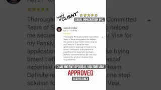 Dual Intent Canada Visitor Visa approved in 11 days - Another Roaring success by Sahil Sayal