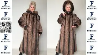 Шуба енот с капюшоном р.48-50 купить за 11500 ₽ в интернет-магазине furprice.ru /11727/