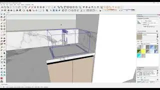 How to cut out a countertop for an inbuilt sink in SketchUp (1-Minute Tutorial)