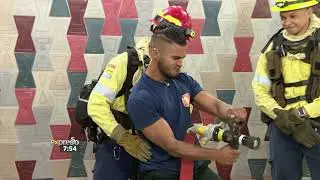 Firefighter Drill with Firefighters