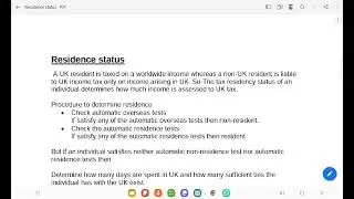 5 - F6 | Residential status & saving income | Revision