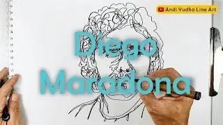 How to Draw Diego Maradona - One Line Drawing