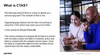 Content Manager CTAS Schema Upgrade Options