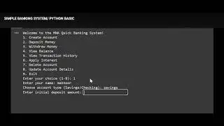 SIMPLE BANKING SYSTEM/PYTHON BASIC