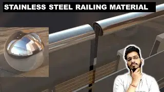 How to make STAINLESS STEEL RAILING MATERIAL in Vray Sketchup || DV Studio