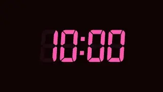 10 Second Digital Countdown Timer | Dark Background | Fuchsia Pink Text | No Sounds