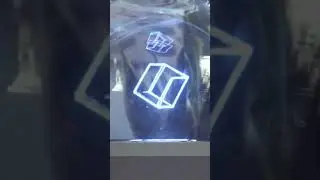 “Peppers Ghost” Cube in a fishbowl from a CRT