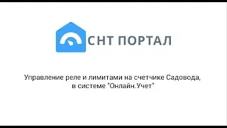 Управление реле и лимитами на счетчике Садовода, в СНТ Портал