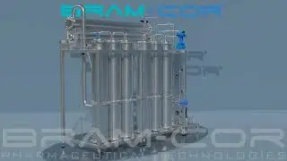 Water for Injection systems. Bram-Cor SMPT Multi Effect Distiller. 3D view.