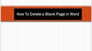 How To Delete A Blank Page In Microsoft Word 2010