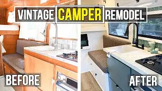 BEFORE & AFTER TOUR!!! | VINTAGE TRUCK BED CAMPER REMODEL