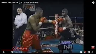 TONEY v HEMBRICK (TKO 7) JAN 16th 1994