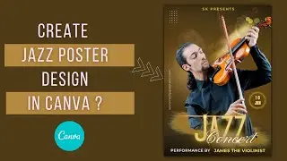 Create Jazz poster design in Canva