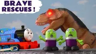 Funlings and Thomas Toy Train Stories with Dinosaurs Toys