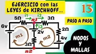 Kirchhoff's Laws: Step-by-Step Solved Problem (Nodes & Meshes)
