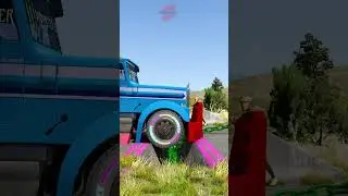 Chained Trucks vs Potholes #shorts #beamng #beamngcrashes #beamngdrive #trucksvs