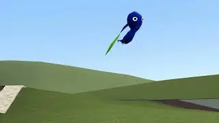 blue pikmin floats violently