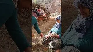 Rope weaving with villagers