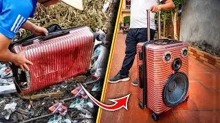 Recycle Luggage from landfill into Trolley Bluetooth Speaker