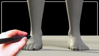 Sculpting a Full Female Character - Part 6: Feet | Blender 3D