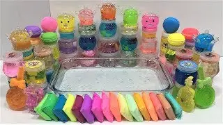 Mixing Store Bought Slime and Clay into Clear Slime !!! Slimesmoothie Satisfying Slime Videos 