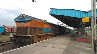 Loudly humming Siliguri BAZZ livery WDP4 with Saraighat Express