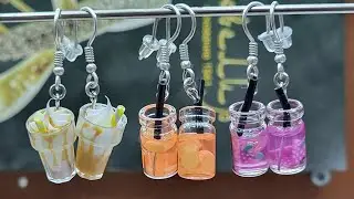 Серьги барный коктейль, с Французким замком швенза.