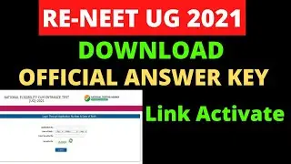 Official Answer key NEET 2021 | NEET 2021 Answer key| NEET Official information for Answer key| NEET