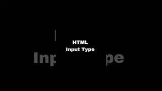 Html input type 