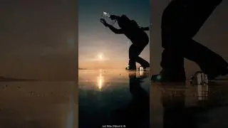 Ice breaking into pieces on frozen lake baikal #russia #baikallake