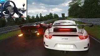 Porsche 911 GT3 RS Wet Nordschleife | Assetto Corsa ( Steering Wheel ) Gameplay