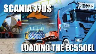Big heavy haulage with the Scania 770s and the Volvo EC550EL