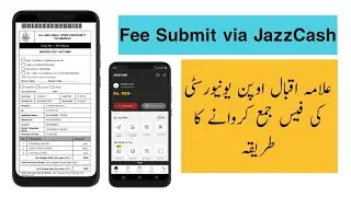 AIOU Fee JazzCash - How to Submit fee via JazzCash - JazzCash ke Open Uni ki fee kese jama krwaen